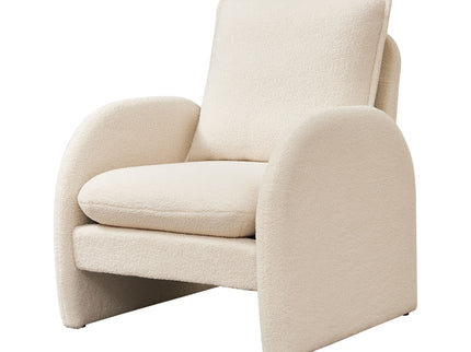 Modern Sherpa Upholstered Accent Chair, Comfortable Living Room Armchair, Lounge Chair For Bedroom, And Office