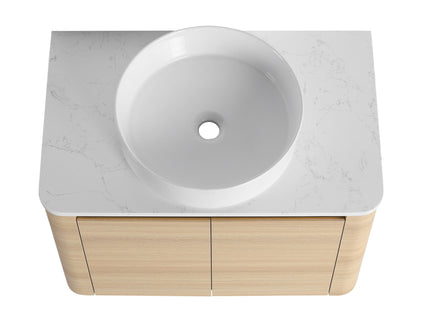 Mounted Bathroom Vanity With Art Sink & 2 Soft Close Doors