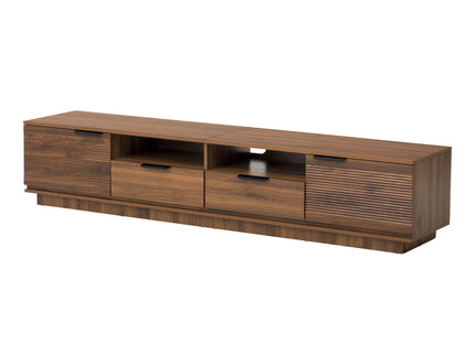 TV Stand, Entertainment Center With Deep Drawers, Cable Management & Soft Closing Hinges
