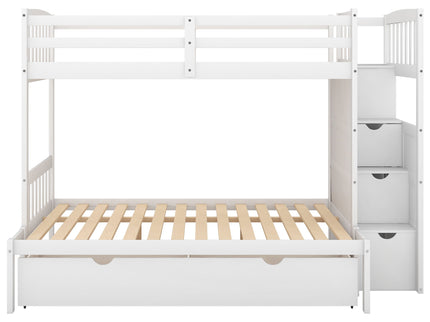 Bunk Bed, Convertible Bottom Bed, Storage Shelves And Drawers