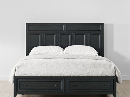 Storage Bed With Panel Headboard And Spacious Footboard Drawers