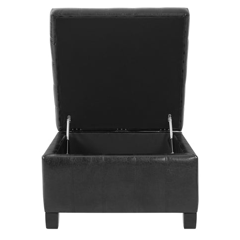 Square Tufted Indoor Ottoman With Lift-Top Storage