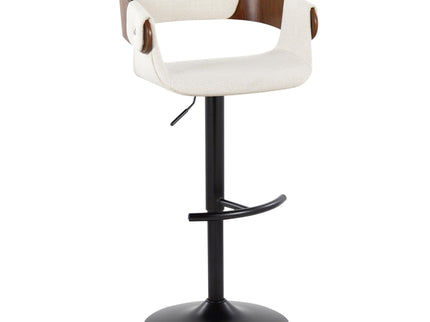 Elisa - Mid Century Modern Adjustable Barstool With Swivel & Rounded T Footrest (Set of 2)