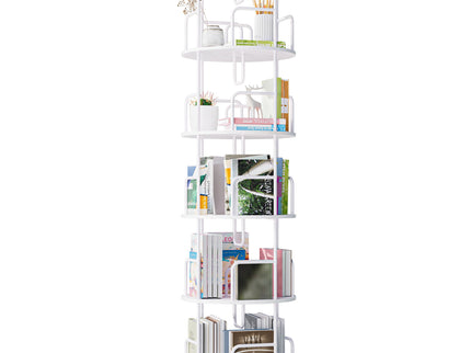 Rotating Bookshelf Tower 5 Tier Spinning 360 Degree Revolving Storage Shelf