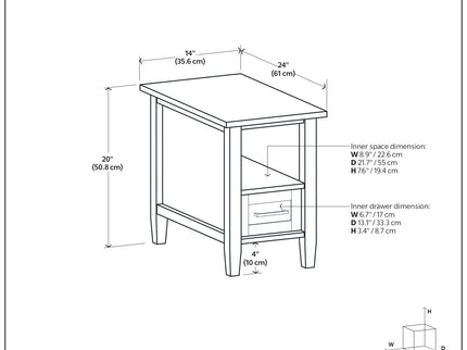 Ela - Narrow End Table - Brown