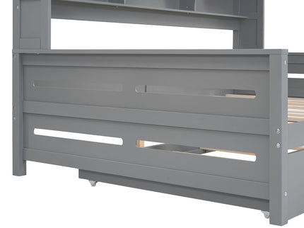 Daybed With All-In-One Cabinet And Shelf