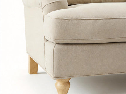 Loveseat Sofa, Upholstered Small Couch For Living Room - Cream Beige