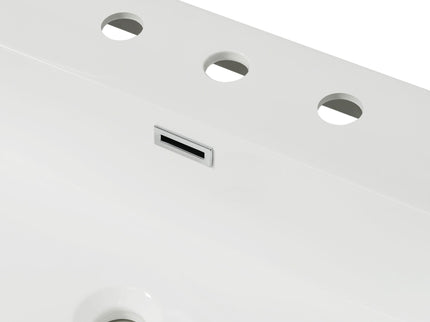 Vanity Top With 3 Faucet Holes, Rectangular Basin For Bathroom - White