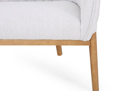 Mid Century Modern Loveseat With Channel Stitched Backrest