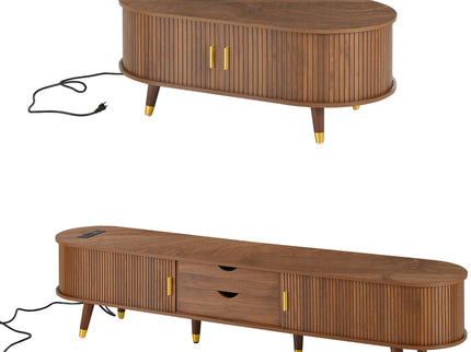 TV Stand & Coffee Table Set With Charging Station