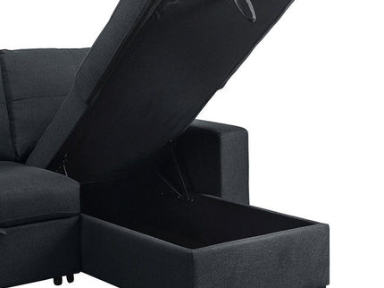 Lucas - Sleeper Sectional Sofa With Reversible Storage Chaise - Dark Gray