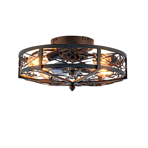 Mounting Type Ceiling Fan, Reversible Motor, DC Remote Control, 6 Speed Ceiling Fan - Matte Black