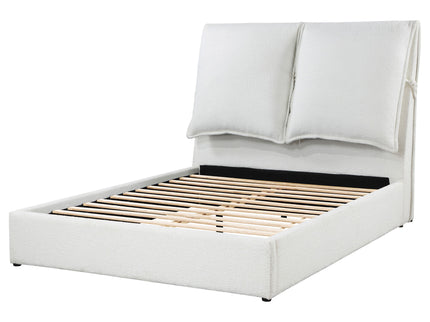 Corwyn - Queen Upholstered Panel Bed With Headboard Pillows - White