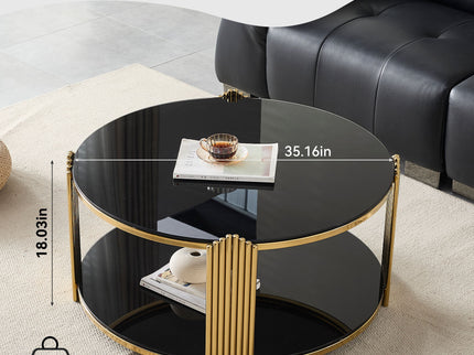 Round Table With Double Layer Storage