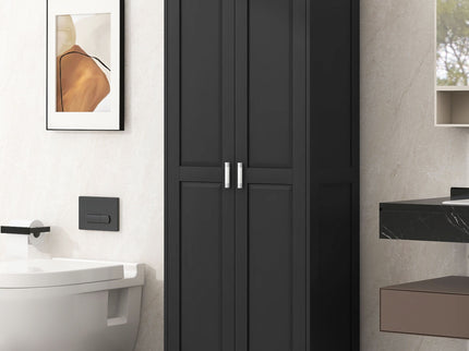 Storage Cabinet With Adjustable Shelves, 2 Doors, Rectangle Design For Bathroom