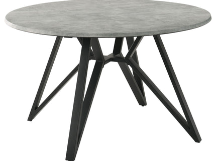 Royceton - Top Dining Table Industrial Round Dining Table - Gray / Black