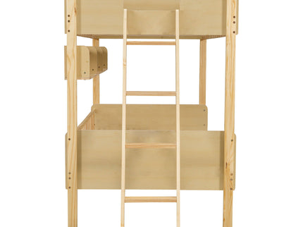 Bunk Bed With 3 Storage Shelves, Adjustable Ladder Left Or Right