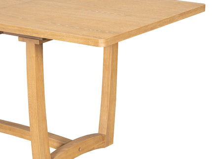 Rectangular Extendable Dining Table Set With 6 Upholstered Chairs