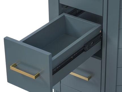 Bathroom Vanity With Integrated Sink, Rectangular Cabinet With 1 Door And 3 Drawers