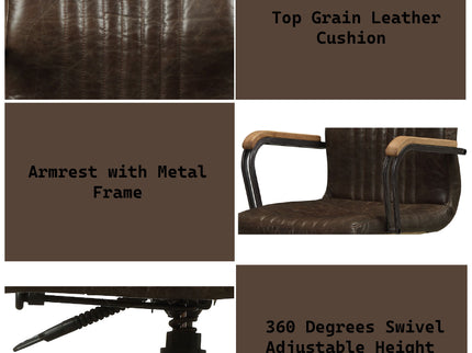 Joslin - Office Chair (Adjustable Height) - Chocolate