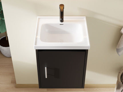 Floating Bathroom Vanity Combo, Wall Mounted Cabinet With Sink & Soft Close Doors For Small Bathrooms