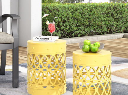 Outdoor Metal S/2 End Table