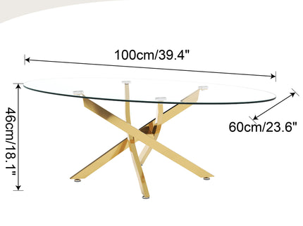 Oval Coffee Table For Living Room - Gold