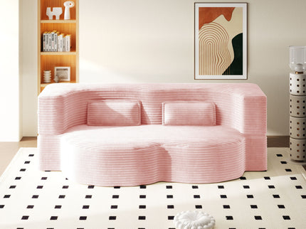 Modern Floor Sofa With 2 Pillows, Convertible Twin Size Folding Mattress For Living Room