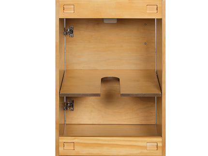 Bathroom Vanity With Sink, Freestanding Single Cabinet With Soft Closing Door And Adjustable Shelf - Natural Wood