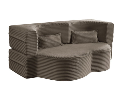 Floor Convertible Sleeper Sofa Bed With 2 Pillows