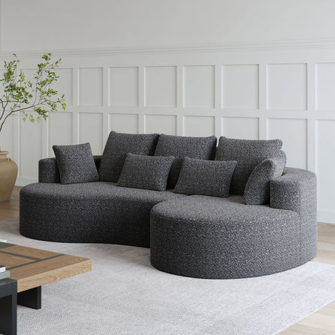 Curved Oversized Sectional Sofa With Extra Deep Seat