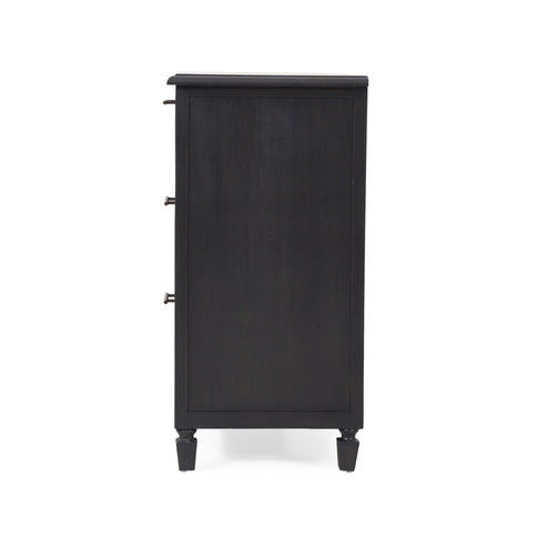Newell - Cane 3 Drawer Dresser - Dark Gray