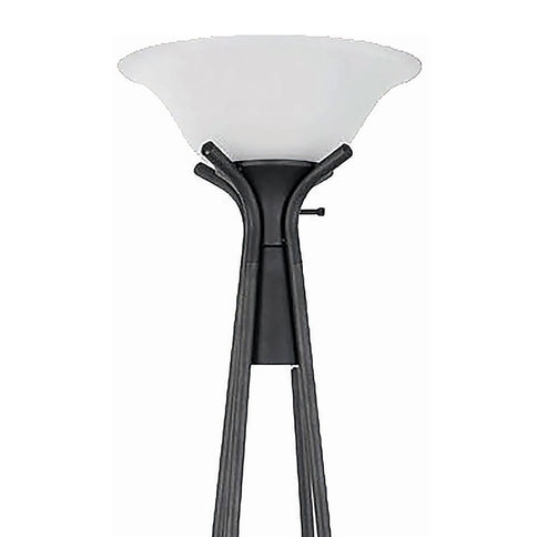 Sentinel - 3 Shelf Frosted Torchiere Floor Lamp With Shelves - Black