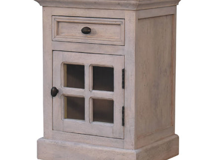 Glazed Bedside Table - Stone White