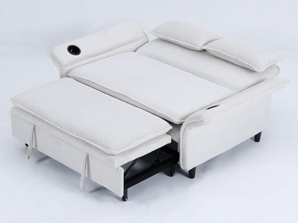 Modern Fabric Multi-Functional Sofa Bed With Adjustable Armrests And Backrests