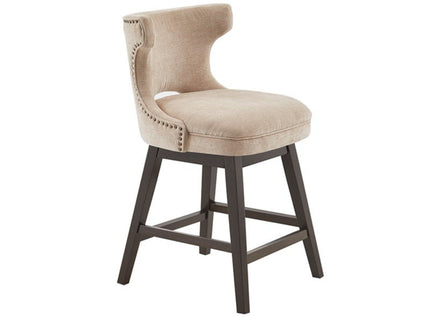 360 Degree Swivel Counter Stool With Silver Detailing