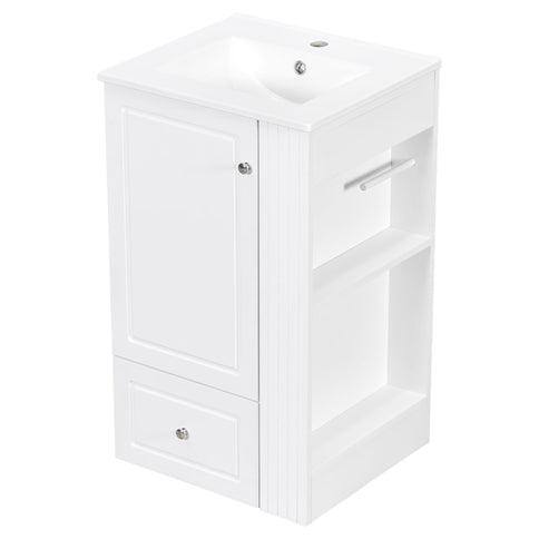 Modern Freestanding Bathroom Vanity With Sink, Soft-Close Drawer, Towel Bar