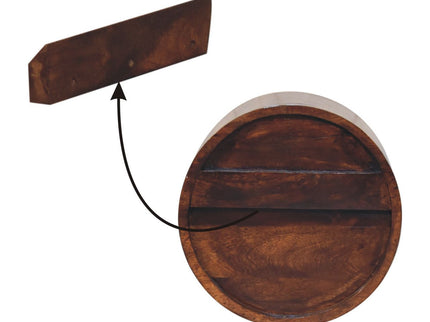 Floating Circle Bedside Table - Chestnut