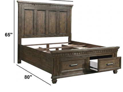 Panel Headboard Bed With Footboard Drawers