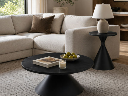 2 Piece Coffee Round Table Set