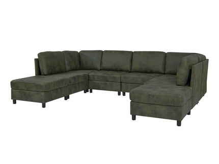 Upholstered Modular Sectional With Custom Configuration And Removable Cushions