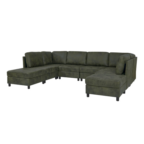 Upholstered Modular Sectional With Custom Configuration And Removable Cushions