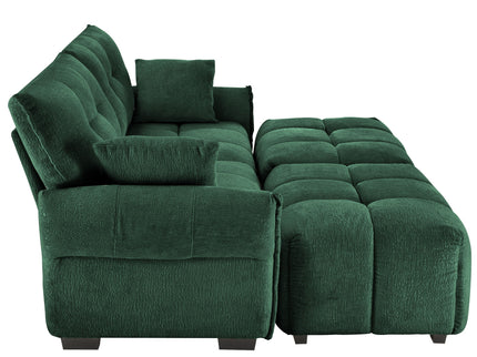 Sofa Set With Ottoman And Pillows, Textured, High Resilience Cushions