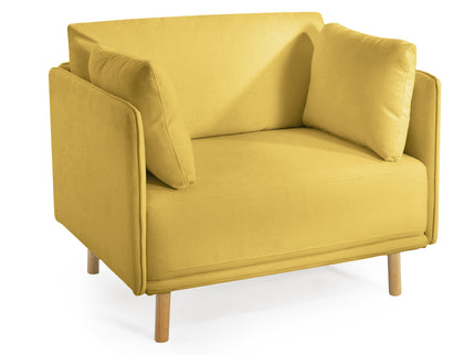 Modern Upholstered Accent Chair With Soft Cushions, Sleek Armrest Design
