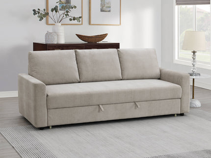 Leira - Linen Pull Out Sleeper Sofa - Beige