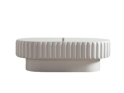 Fluted Storage Table With Lift Off Lid - Cream White