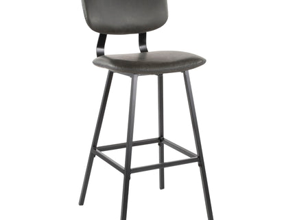 Foundry - Contemporary Barstool Zig Zag Stitching (Set of 2) - Black / Gray