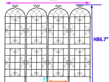 Metal Garden Rustproof Trellis For Climbing Plants Outdoor Flower Support