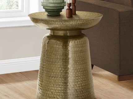Drum Accent Side Table, Hammered Texture