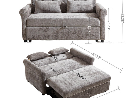 Loveseat Sofa Bed, Pull - Out Couch Sleeper & 2 Pillows